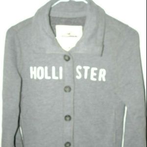 Hollister Girls Button Up Jacket Size Medium Grey